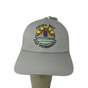 Rare SAMPLE Mens Aruba Way Golf Tournament Hat Gray Mesh Back Strapback